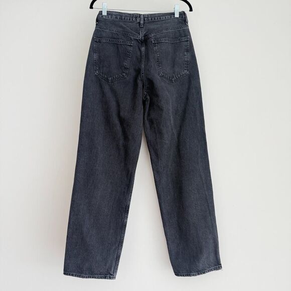 AGOLDE Criss Cross Jeans Womens 26 Black Washed Upsized Organic Cotton Straight - Picture 3 of 12